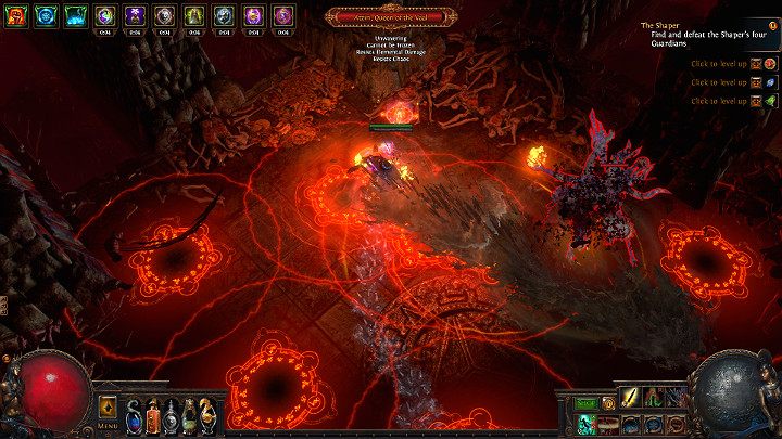 Po wejściu do komnaty królowej koniecznie otwórz portal do którego będziesz w stanie uciec, gdy zajdzie potrzeba uzupełnienia utraconych trunków - The Apex of Sacrifice | Path of Exile - Path of Exile - poradnik do gry