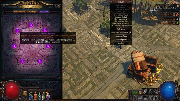 Zanim zaczniesz wypełniać proroctwa najpierw musisz je otrzymać - Proroctwa i dzienne wyzwania Mistrzów | Path of Exile - Path of Exile - poradnik do gry