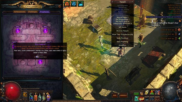 Warto pamiętać o tym, że niewygodne proroctwo można zapieczętować - Proroctwa i dzienne wyzwania Mistrzów | Path of Exile - Path of Exile - poradnik do gry