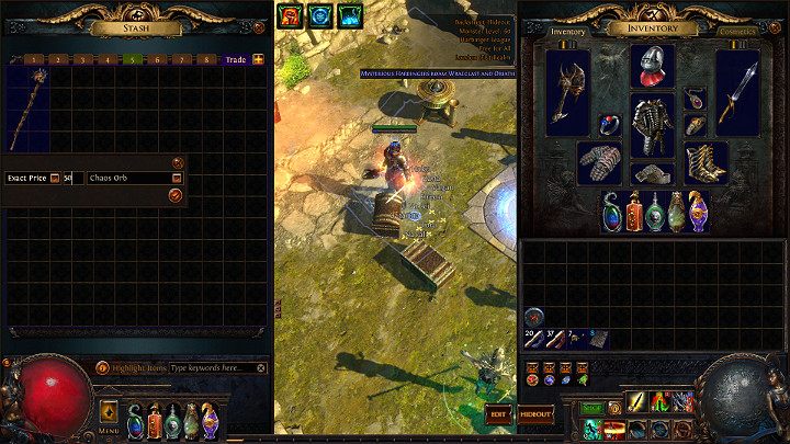 W następnej kolejności należy przenieść wybrane przedmioty do tej zakładki i poprzez kliknięcie PPM ustalić odpowiednie opcje, jak np - Jak handlować przedmiotami? | Path of Exile - Path of Exile - poradnik do gry