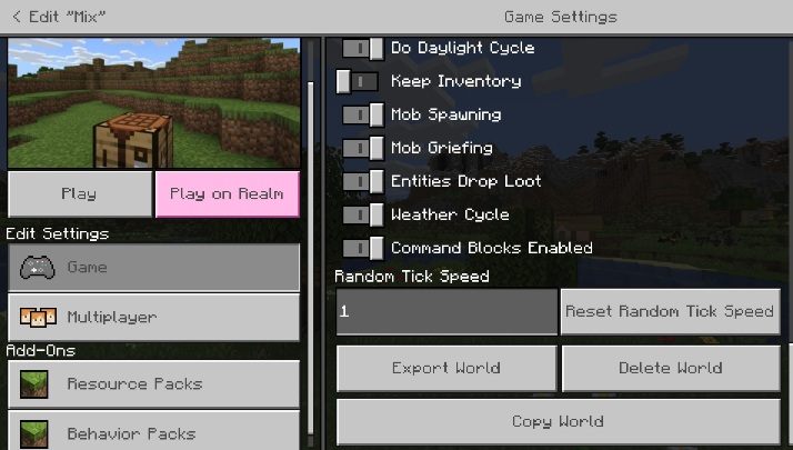 Ustawienie świata wyglądają tak samo jak podczas jego tworzenia - Minecraft: Usuwanie światów - jak usunąć? Kupowanie, eksportowanie - Minecraft - poradnik do gry