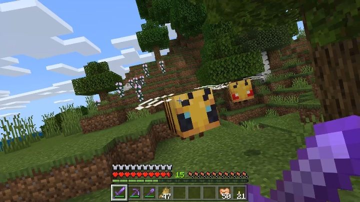 Pszczoły, tak jak w rzeczywistości, zajmują się zapylaniem kwiatów - Minecraft: Pszczoły - Minecraft - poradnik do gry