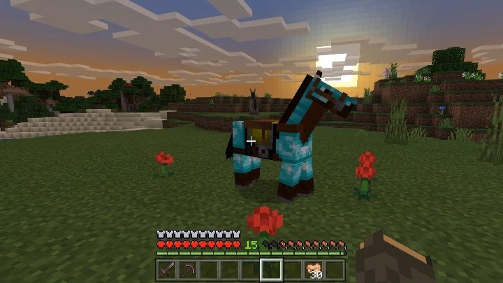 Na koniu możesz jeździć, korzystając z siodła - Minecraft: Wierzchowce - jak wsiąść? Transport, porady - Minecraft - poradnik do gry