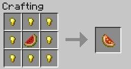 Złoty arbuz nie może zostać zjedzony; jego zastosowanie sprowadza się do roli składnika do mikstur - Minecraft: Żywność - schematy, crafting - Minecraft - poradnik do gry