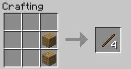 Głównym zastosowaniem Kijów jest tworzenie pochodni oraz trzonków narzędzi - Minecraft: Elementy konstrukcyjne, wyposażenie - shcematy, crafting - Minecraft - poradnik do gry