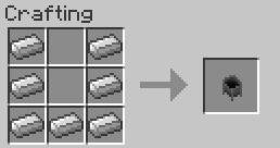 Kocioł służy do przechowywania wody (pomieści jedno wiadro, można nim napełnić trzy butelki szklane) - Minecraft: Elementy konstrukcyjne, wyposażenie - shcematy, crafting - Minecraft - poradnik do gry