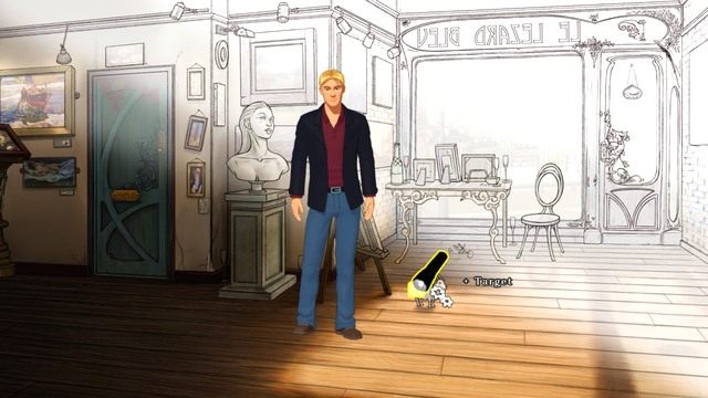 Kółka zębate oznaczają możliwość użycia latarki w celu oświetlenia kozy. - Tutorial (Samouczek) | Broken Sword The Serpents Curse - Broken Sword: The Serpents Curse - poradnik do gry