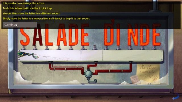 Na górze jest napisana instrukcja przestawiania liter. - George - Henris Apartment, Vera Security | Paryż - Broken Sword: The Serpents Curse - poradnik do gry