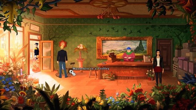 Wózek jest na kółkach. - George - The Flower Shop, Bijous Apartment | Paryż - kolejna wizyta - Broken Sword: The Serpents Curse - poradnik do gry