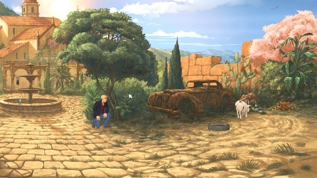 Udało Ci się pozbyć natręta. - Nico i George - Castell Gate / Castell Garden | Castell dels Sants - Broken Sword: The Serpents Curse - poradnik do gry