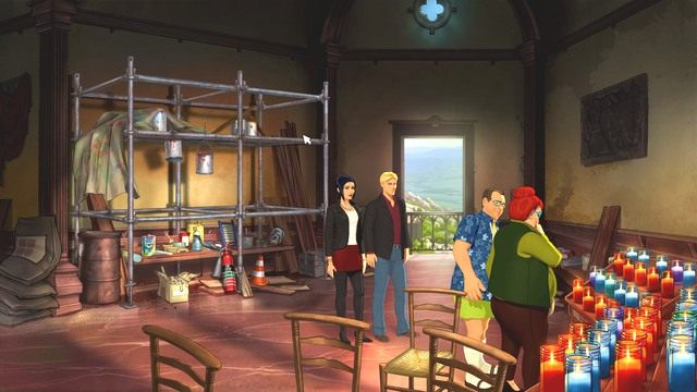 Kaplica przez remont mało przypomina miejsce kultu. - Nico,George - Santa Cova chapel | Montserrat | Broken Sword The Serpents Curse - Broken Sword: The Serpents Curse - poradnik do gry