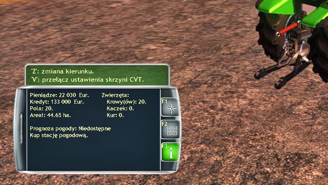 Ogólne informacje o stanie gospodarstwa. - GPS, menu podręczne i pory roku | Elementy gry Symulator Farmy 2014 - Symulator Farmy 2014 - poradnik do gry
