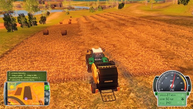 Pozostawioną słomę możesz zbelować w belki słomy. - Belowanie słomy | Prace rolne Symulator Farmy 2014 - Symulator Farmy 2014 - poradnik do gry