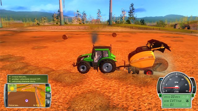 Gdy formowanie belki w prasie zostanie ukończone zatrzymaj się i wyładuj belę. - Belowanie słomy | Prace rolne Symulator Farmy 2014 - Symulator Farmy 2014 - poradnik do gry