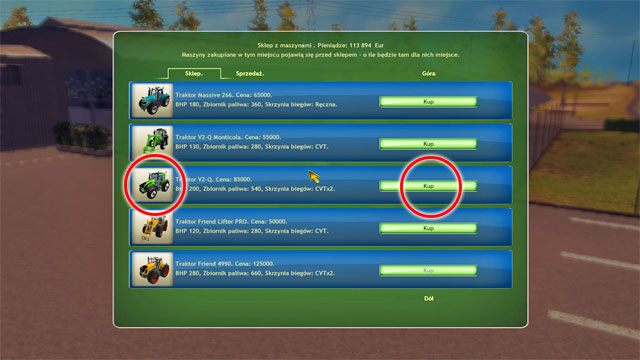 Zakup nowy ciągnik z automatyczną skrzynią biegów. - Trzeci sezon | Kariera Symulator Farmy 2014 - Symulator Farmy 2014 - poradnik do gry