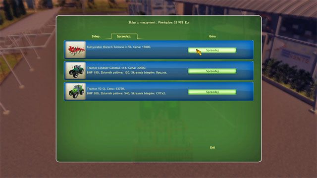 Sprzedaj posiadany kultywator. - Trzeci sezon | Kariera Symulator Farmy 2014 - Symulator Farmy 2014 - poradnik do gry