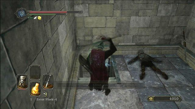 Zejdź po drabinie - Drangleic Castle - dziedziniec - Dark Souls II - poradnik do gry