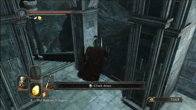 Zejdź po drabinie - Drangleic Castle - dziedziniec - Dark Souls II - poradnik do gry