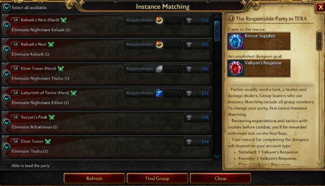 Niepełna lista instancji, które odblokowują się wraz z 58 poziomem doświadczenia. - Poziomy 58-60 | Zdobywanie poziomów przez wykonywanie zadań | TERA - TERA - poradnik szybkiego levelowania