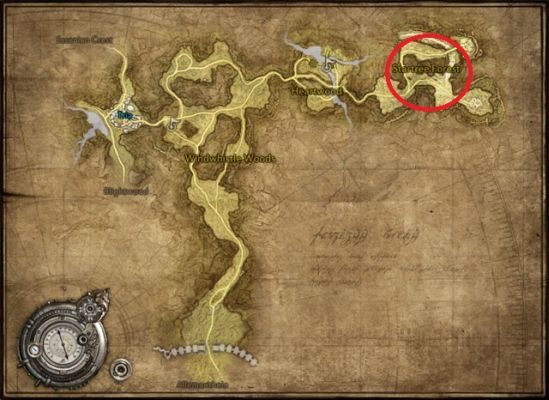 Udaj się do Timeless Woods (w prowincji Essenia) i na północnym wschodzie (czerwony znacznik powyżej) powinieneś znaleźć interesujące cię BAMy (Vulcan Dreadnaught) - Poziomy 40-42 | Zdobywanie poziomów przez grind | TERA - TERA - poradnik szybkiego levelowania