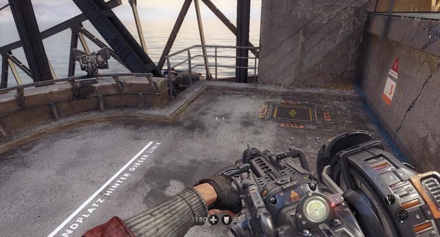 Wejście dalej, jak i do magazynu ze znajdźką. - Most Gibraltarski | Sekrety w Wolfenstein The New Order - Wolfenstein: The New Order - poradnik do gry