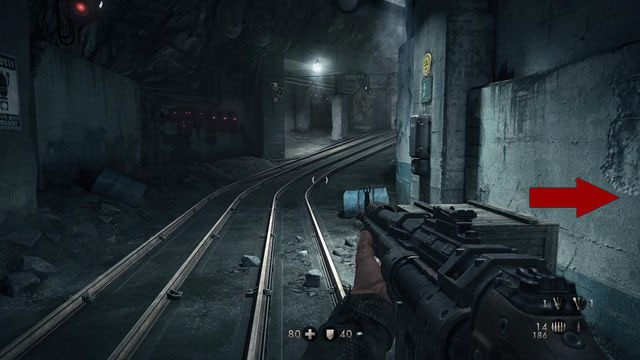 Po wejściu do bunkra północnym wejściem skręć w prawo - Sztab Trupiej Główki | Sekrety w Wolfenstein The New Order - Wolfenstein: The New Order - poradnik do gry