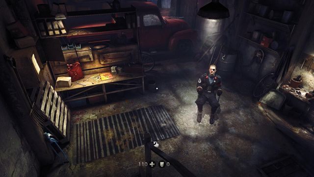 Początek gry, w tym pomieszczeniu znajdują się też dwa sekrety - Nowy świat | Misje Główne w Wolfenstein The New Order - Wolfenstein: The New Order - poradnik do gry