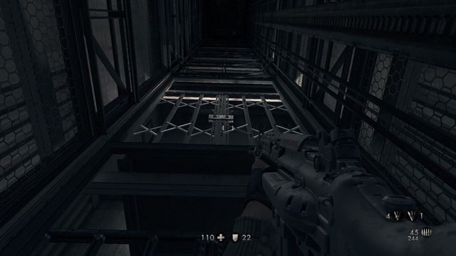 W drodze Ferusa możesz pojechać windą. - Nowy świat | Misje Główne w Wolfenstein The New Order - Wolfenstein: The New Order - poradnik do gry