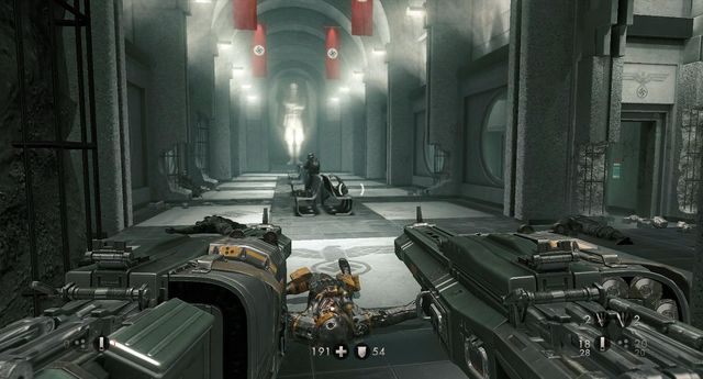 Sala pierwszej, dużej bitwy - Powrót do Sztabu Trupiej Główki | Misje Główne w Wolfenstein The New Order - Wolfenstein: The New Order - poradnik do gry