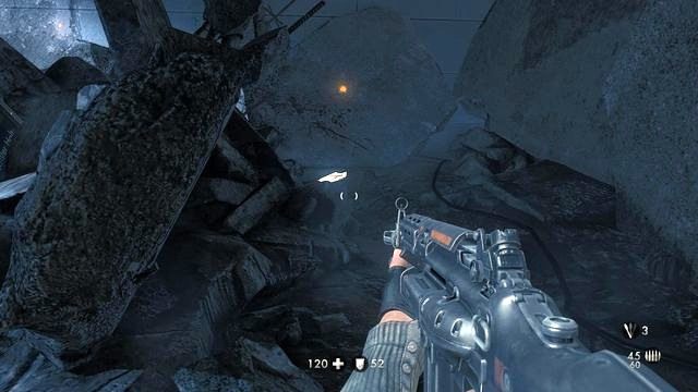 Po walce z mechem, cofnij się lekko - London Nautica | Sekrety w Wolfenstein The New Order - Wolfenstein: The New Order - poradnik do gry