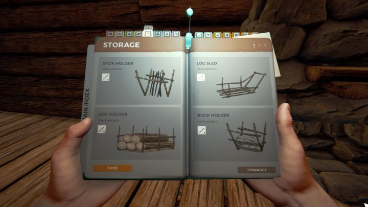 Zakładka Storage zawiera konstrukcje służące do przechowywania surowców. - The Forest: Magazyny, magazynowanie - The Forest - poradnik do gry