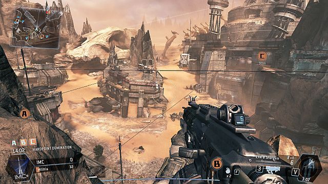 Widok z kręgosłupa znajdującego się nieopodal wieżyczki. - Boneyard | Mapy w Titanfall - Titanfall - poradnik do gry