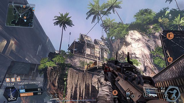 Po lewej stronie od pokazanego uprzednio punktu znaleźć można skarpę, a na niej kolejny domek - Lagoon | Mapy w Titanfall - Titanfall - poradnik do gry