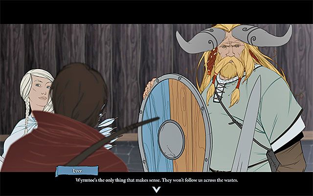Rozmowa w jednym z budynków wioski - Frostvellr | Rozdział 4 / Chapter 4 w The Banner Saga - The Banner Saga - poradnik do gry