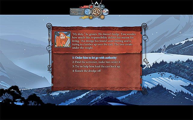 Musisz odpowiednio zareagować jeśli chcesz żeby Gunnulf przeżył - Podróż do Ridgehorn | Rozdział 3 / Chapter 3 w The Banner Saga - The Banner Saga - poradnik do gry