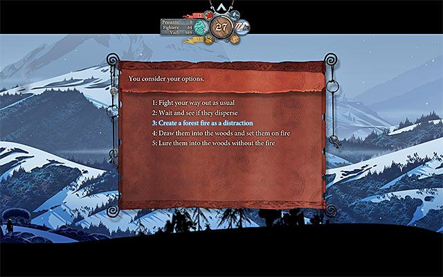 Najlepiej jest odwrócić uwagę potworów podpalając od razu las - Podróż do Ridgehorn | Rozdział 3 / Chapter 3 w The Banner Saga - The Banner Saga - poradnik do gry