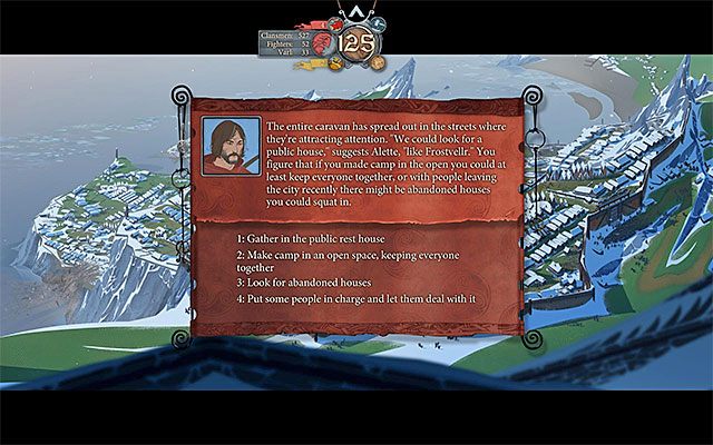Karawanę możesz odesłać np. do opuszczonych domów - Boersgard - oblężenie | Rozdział 7 / Chapter 7 w The Banner Saga - The Banner Saga - poradnik do gry