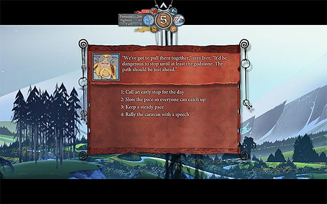 Okno wyboru zachowania - Podróż do Frostvellr | Rozdział 2 / Chapter 2 w The Banner Saga - The Banner Saga - poradnik do gry