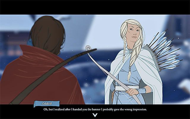Spotkanie się z Oddleif w obozowisku pozwoli ci zdobyć dodatkowe punkty sławy - Podróż do Frostvellr | Rozdział 2 / Chapter 2 w The Banner Saga - The Banner Saga - poradnik do gry
