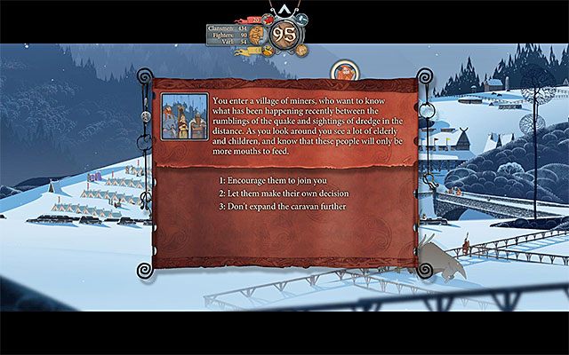 Możesz zabrać ze sobą mieszkańców wioski lub im odmówić - Podróż do Sigrholm | Rozdział 6 / Chapter 6 w The Banner Saga - The Banner Saga - poradnik do gry