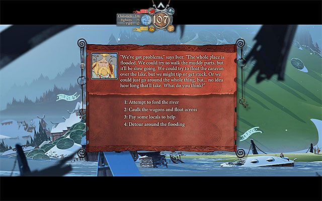 Karawana może dotrzeć do głównej drogi na kilka sposobów - Sigrholm | Rozdział 6 / Chapter 6 w The Banner Saga - The Banner Saga - poradnik do gry