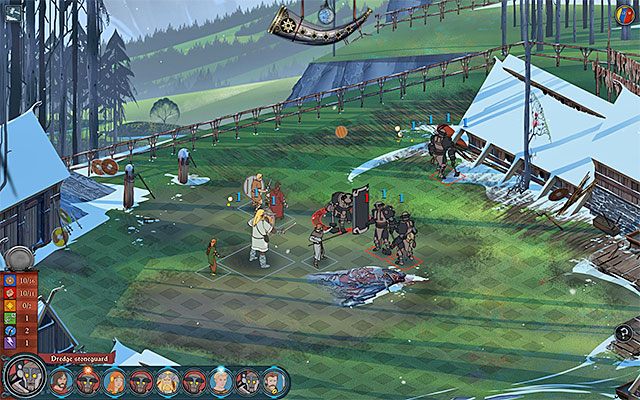 Dredge Stoneguard potrafi odpychać od siebie inne istoty - Skogr | Rozdział 2 / Chapter 2 w The Banner Saga - The Banner Saga - poradnik do gry