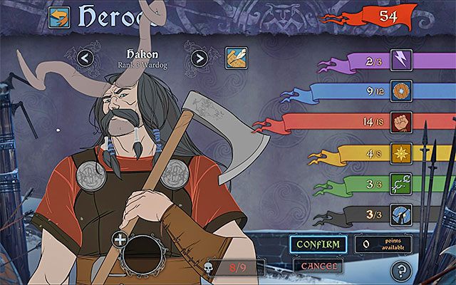 Najlepiej jest wydawać niemal wszystkie punkty sławy na rozwój postaci - Sława (Renown) | Karawana w The Banner Saga - The Banner Saga - poradnik do gry