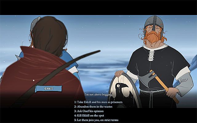 Ekkill może być już na starcie członkiem karawany lub taka opcja pojawi się nieco później - Ważniejsze decyzje | Ważne decyzje i mapa świata | The Banner Saga - The Banner Saga - poradnik do gry