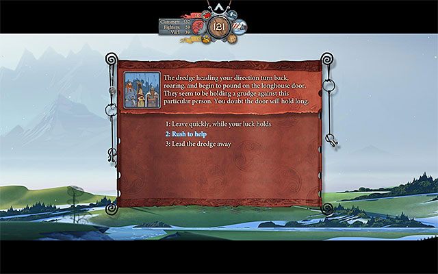 Dzięki udzieleniu pomocy wieśniakom zyskasz nowego sojusznika - Ważniejsze decyzje | Ważne decyzje i mapa świata | The Banner Saga - The Banner Saga - poradnik do gry