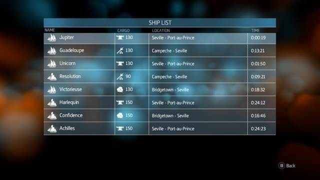 Ekran podglądu statków - Handel w Assassins Creed Liberation | Inne mechanizmy rozgrywki - Assassins Creed: Liberation HD - poradnik do gry