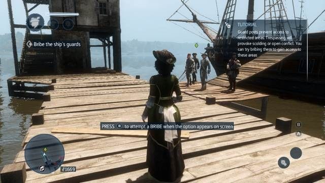 Przekupieni strażnicy nie atakują bohaterki - Sekwencja 1 | Wątek główny w Assassins Creed Liberation - Assassins Creed: Liberation HD - poradnik do gry