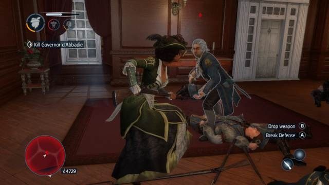 Zabij gubernatora ostrzem bagnetem muszkietu - Sekwencja 1 | Wątek główny w Assassins Creed Liberation - Assassins Creed: Liberation HD - poradnik do gry