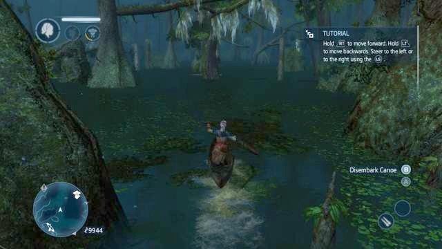 Wróć do mentora skacząc po gałęziach lub płynąc kanoe - Sekwencja 2 | Wątek główny w Assassins Creed Liberation - Assassins Creed: Liberation HD - poradnik do gry