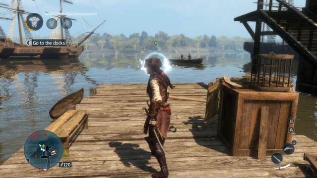 Weź kanoe lub płyń wpław do statku - Sekwencja 3 | Wątek główny w Assassins Creed Liberation - Assassins Creed: Liberation HD - poradnik do gry